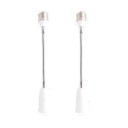 YKCGG E26/E27 Light Socket Extender Adapter,30cm/12 inch Light Bulb Extension,E26 to E26 Socket Extender,Bendable Flexible Gooseneck Adjustable Extension Socket Extender Adaptor (2 Pack)