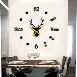 FASHION in THE CITY Large 3D DIY Wall Clock Frameless Mirror Surface Big Wall Clock Home Decoration for Living Room Bedroom Office Coffee Hall Bar Wall Decorations