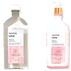 Bath & Body Works BATH AND BODY WORKS Aromatherapy LOVE - ROSE & VANILLA Duo Body Lotion and Body Wash Full Size