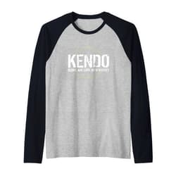 Kendo Martial Arts Gifts And Accessories Kendo Begins and Ends with Respect Martial Arts Raglan Baseball Tee