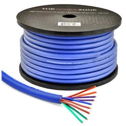 The Wires Zone 100ft 18 AWG Multi 9 Conductor Blue Speed Wire 18 Gauge CCA Stranded Cable