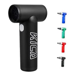 RICCA Kica Jetfan 1.0 Air Duster Cordless Portable Palm-Sized Cleaning Tool for Computer/Housework/BBQ/Outdoor/Camping/BarberStore/Car,Up to 86000RPM,Aluminum,Environmental Electric Air Can Tool - Black