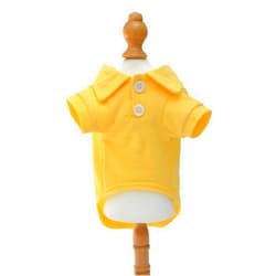 lovelonglong Basic Dog Polo Shirts Premium Cotton, Polo T-Shirts for Large Medium Small Dogs with a Two-button Collar Blank Color Yellow XS