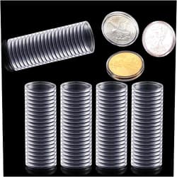 XYZsundy 40.6mm Silver dollar coin holder,Silver Eagles Coin Capsules, Morgan Silver Dollar Coin Holders with Adjustable Gasket Coin Collection Supplies (100)