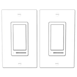 BESTTEN 2 Pack Dimmer Light Switch, Universal Lighting Control, Single Pole or 3 Way, Compatible with LED Dimmable Lamp, CFL, Incandescent, Halogen Bulb, Decorator Wallplate Included, UL Listed, White