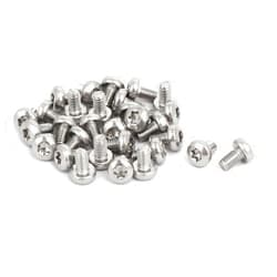 FIYA IIVVERR M3x5mm 304 Stainless Steel Button Head Torx Screws Bolts T10 Drive 30pcs (M3x5mm 304 Tornillos Torx de cabeza de botón de acero inoxidable T10 Drive 30pcs