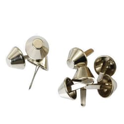 TAODAN 80pcs Silver Plate Bottom Studs Bag Feet Metal Mushroom Spike Rivet Purse Feet DIY Leathercraft Handbag Feet Nailhead Brad 15mm