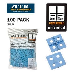 A.T.R TILE LEVELING ALIGNMENT SYSTEM ATR Leveling System - 2UX100 Tile Leveling Alignment System 100 2mm Cross Spacing Plate