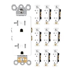DEWENWILS [10 Pack] DEWENWILS Duplex Receptacle Outlet, Tamper Resistant Electrical Wall Outlets(TR), Residential Grade, 20Amp/125V/2500W, Self-Grounding, 2-Pole, 3-Wire, UL Listed, White