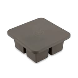 W&P Peak Silicone Extra Large Cube Ice Tray w/ Protective Lid | Charcoal | Easy to Remove Ice Cubes | Food Grade Premium Silicone | Dishwasher Safe, BPA Free