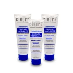 Cleure Toothpaste Flavor Free with A Great Taste, Fluoride, Gluten, SLS Free (4 Oz, 3 Pack) 4 Ounce (Pack of 3)