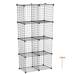C&AHOME Wire Cube Storage, 8-Cube Organizer Metal C Grids Storage, Storage Bins Shelving, Modular Book Shelf, DIY Closet Cabinet Ideal for Living Room, Home, Office 24.8