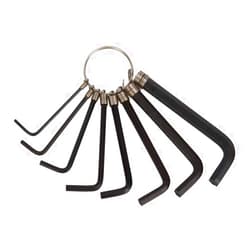 WIROJ 8 pcs Hexagon Key Wrench Set with Keychain Allen Wrench Bike Repair Tool, L Shape, Wrench Size: 1.5mm, 2mm, 2.5mm, 3mm, 3.5mm, 4mm, 5mm, 6mm (Black)