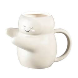 LADEVOU Sculpted Hug Earthenware Mug 15.55 oz Cream -15.89 oz Gray(15.89 oz Gray)