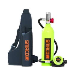 SMACO Scuba Tank Diving Gear for Diver 1L Mini Scuba Tank Small Diving Oxygen Cylinder up to 20 Minutes Dive Time Portable Diving Tank Kit for Underwater Exploration Emergency Rescue Pony Bottle S400