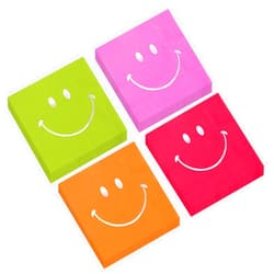Quera 80 Pcs Smiling Face Party Napkins Paper Napkins Happy Pastel Birthday Party Decorations Cool Cocktail Napkins Smile Face Dinner Dessert Napkins for Birthday Baby Shower Bachelorette Party.