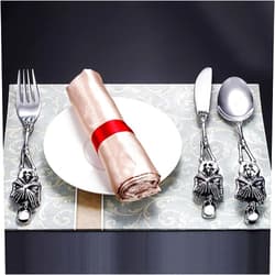 GULSARAYI Halloween Essentials Cutlery Silverware Set 18 Piece Flatware Set for 6, Creative Skeleton Handle 18/10 Food-Grade Stainless Steel Utensils Set Best Gift Combo include Forks Spoons And Knives Set