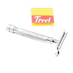 OdontoMed2011® Men's Traditional Classic Handle Stainless Steel Double Edge Shaving Safety Razor with 5 Pcs Double Edge Razor Blades BTS-313