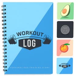 Workout Log Gym Workout Planner for Daily Fitness Tracking & Goals Setting (A5 Size, 6” x 8”, Azure Blue), Men & Women Personal Home & Gym Training Diary, Log Book Journal for Weight Loss by Workout Log Gym