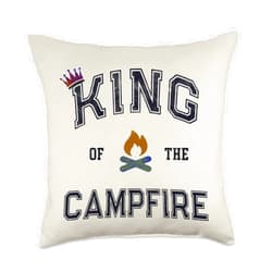 Funny I'm Camp Director That's Why Camping Life King of The Campfire Hiking Outdoor Master Throw Pillow, 18x18, Multicolor