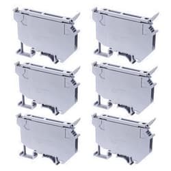 MECCANIXITY Terminal Blocks 6 Pack UK5 Rail Mount Fuse Holder Screw Terminal Block Wire End Bracket Stopper Din Rail Screw Fixed Gray for DIY Electronic Circuits Machine Appliances