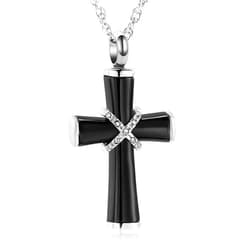 shajwo Cremation Jewelry Cross Urn Necklaces for Ashes for Women Men Urn Pendant Memorial Keepsake Ash Holder