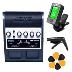 JOYO JAM Buddy Portable Guitar Practice Amp Pedal All-in-One Bundle with JT-01 Guitar Tuner Guitar Capo & 6 PCS Picks
