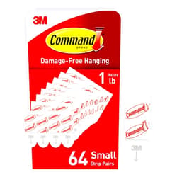 Command Small Refill Adhesive Strips, Damage Free Hanging Wall Adhesive Strips for Small Indoor Wall Hooks, No Tools Removable Adhesive Strips for Living Spaces, 64 White Command Strips (Pack of 1)