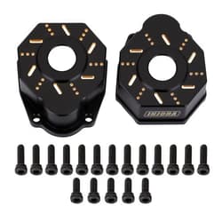 INJORA RC Heavy Brass Counterweight 2pcs Black Portal Drive Housing Steering for 1/10 RC Crawler Car TRX4 TRX6 Upgrade Parts,49g/pcs