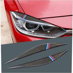 TOMALL Headlight Eyelid Cover Trims Compatible with BMW F30 Headlight Eyebrow Carbon Fiber Eyelid for 3 Series F32 F31 F36 F34 F33 Car Headlight Trim Cover Decorations for Car（3 Color）
