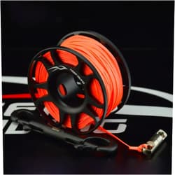 GFSP Scuba Diving Finger Spool Reel Line, 15m/49ft or 30m/98ft Aluminium Compact Snorkeling Dive Diving Reel Spool Line with Stainless Steel Snap Bolt Hook Clip