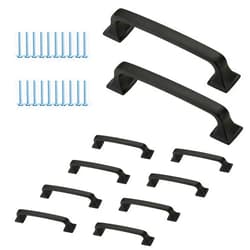 SHANDERBAR Kitchen Cabinet Handles,10 PCS 5-inch Brushed Bronze Cabinet Pulls, Matte Black Kitchen Hardware for Cabinets Bathroom Cupboard Drawer Handles Dresser Pulls.
