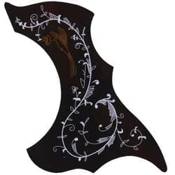 ZhangyiHot Black Self Adhesive Acoustic Guitar Pickguard Pick Guards Scratch Plate,Hummingbird and Water Shaped Self Adhesive, Cool Guitar Accessories Gifts Acoustic and Classical Guitar Parts(ZS379)