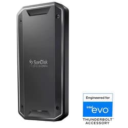 SanDisk Professional 2TB PRO-G40 SSD - Up to 3000MB/s, Thunderbolt 3 (40Gbps), USB-C (10Gbps), IP68 dust/Water Resistance, External Solid State Drive - SDPS31H-002T-GBC1D [exFAT Version]
