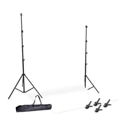 HYJ-INC Photo Video Studio 12 x10ft 100% Muslin White Backdrop with 10 x 8.5ft Stand Photography Background Support System Kit,Clamp, Carry Bag