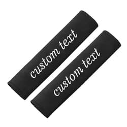 SAMYARD Custom Text Auto Seat Belt Cover Seatbelt Shoulder Pad Cushions,Soft Leather, 2Pcs Universal Fit for All Cars and Backpack for a More Comfortable Driving (Black)