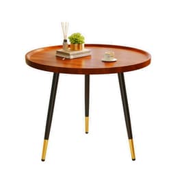 SAYGOER Round Coffee Table Small Modern Coffee Tables Rustic Farmhouse Center Table for Living Room Home Office Mid Century Accent Sofa Table Easy Assembly, Dark Brown
