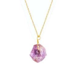 GEMSPLACE Ametrine Raw Crystal Necklace,Ametrine Rough Stone Necklace, Dainty Stone Pendant, Healing Crystals Healing Stone Pendant for Beauty,