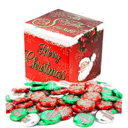 Fruidles Christmas Milk Chocolate Peppermint Patties Coins, Party Bag Fillers, Individually Wrapped Foils, Kosher Certified (Half-Pound)