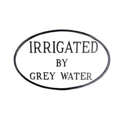 Montague Metal Products Irrigated By Grey Water Statement Plaque - WALL or LAWN - Do Not Drink Water Sign - Not Suitable for Drinking Water Plaque - Handmade in The USA - Cast Aluminum