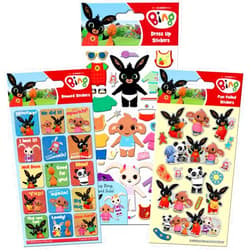 Paper Projects Bing Super Sticker Pack | Big Bundle for Scrapbooking and Decoration | Reusable on Non-Porous Surfaces,Blue/White/Yellow,24.5cm x 11cm