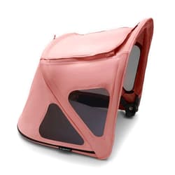 Bugaboo Breezy Sun Canopy, Extendable for Extra Coverage and Optimal Sun Protection, Water Repellent, Compatible with Fox/Cameleon 3/Lynx Strollers (Morning Pink)