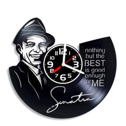 BroStore Decor Clock Compatible with Frank Sinatra Vinyl Wall Clock, American Singer, Actor and Producer, Wall Clocks for Different Types of Rooms and Premises, Art, Gift for Any Occasion