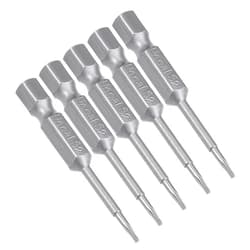 uxcell 5 Pcs T5 Magnetic Torx Screwdriver Bits, 1/4 Inch Hex Shank 2-inch Length S2 Screw Driver Kit Tools