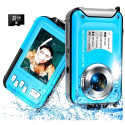 Yifecial 4K Waterproof Camera with 32GB Card 11FT Floatable Digital Camera 56MP Autofocus Waterproof Digital Camera 16X Compact Underwater Cameras for Snorkeling with 1250mAh Battery