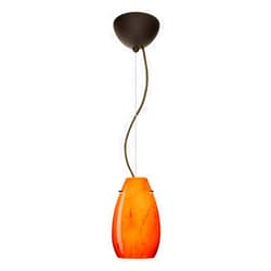 Besa 1KX-4126HB-BR Art Glass One Light Pendant from Pera Collection in Bronze/Dark Finish,