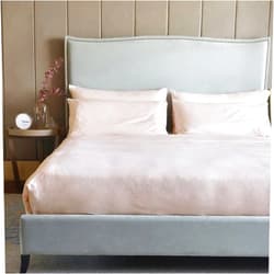 FABDREAMS Organic Linen Queen Fitted Sheet & Pillowcase Set | Linen Fitted Sheet Queen | Cooling Fitted Sheet | 1 Fitted Sheet Queen Size, 2 Queen Pillowcases | Organic Fitted Sheets Queen |Blush Pink