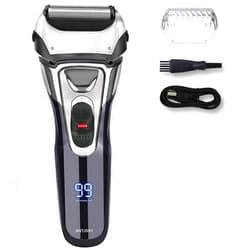 AWECOT Electric Razor for Men,IPX7 Waterproof Men's Electric Shaver, AWECOT Rechargeable Foil Shaver Trimmer with 3D Floating Blades,Trimmer and LED Display,Wet & Dry Use for Beard Shaving