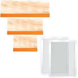Caydo 3 Pieces 3 Sizes Screen Printing Squeegee with 2 Piece 10 x 14 Inch Aluminum Silk Screen Printing Frames with 110 White Mesh for Screen Printing