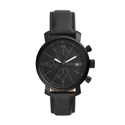Fossil Rhett Chronograph Black Leather Watch